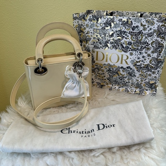 💯Authentic Lady Dior Micro Cream Bag with Silver Hardware🍀 - Picture 17 of 17